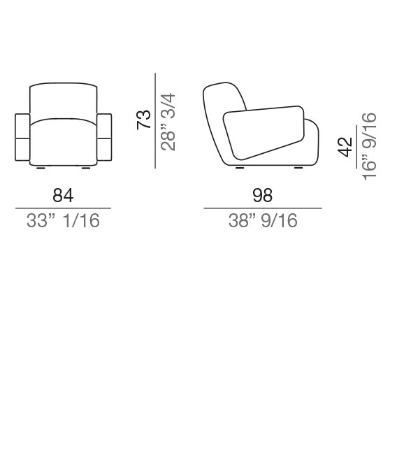 Mussi Flow Poltrona 84 cm - P84