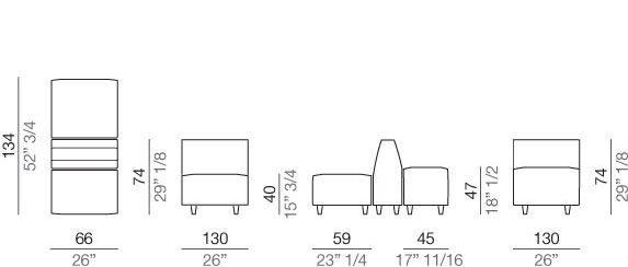 Shervin Divano Elemento Centrale 66 cm - C66_134