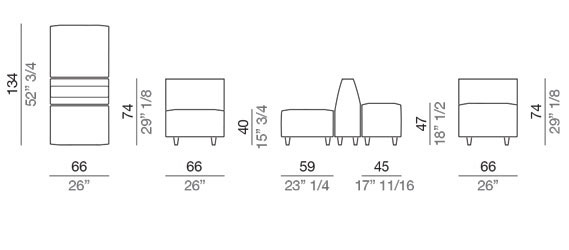 Shervin Divano Elemento Centrale 66 cm - C66_134