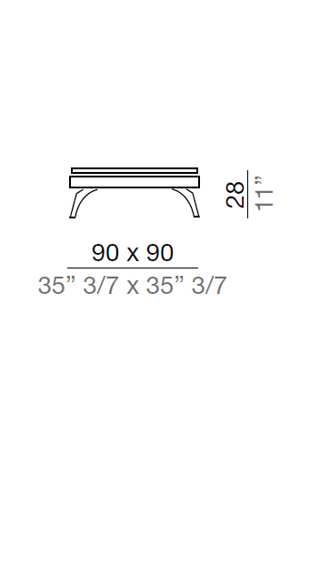 Mussi Acanto Low coffee table 90 cm - TV90 