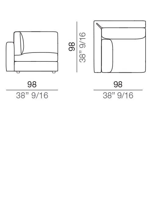 Modena Design Sofa Corner 98x98 cm - AR98_98