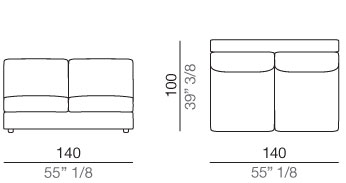 Modena Divano Elemento Centrale 140 cm - C140