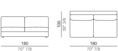 Modena Divano Elemento Centrale 180 cm - C180