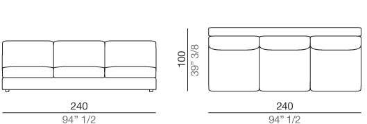 Modena Divano Elemento Centrale 240 cm - C240