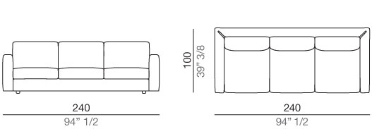Modena Divano 240 cm - D240