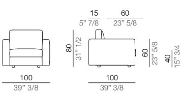 Modena Divano Poltrona 100 cm - P100