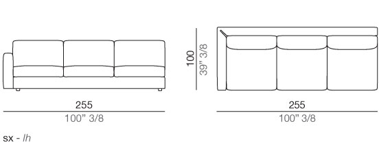 Modena Divano Elemento Terminale T255 cm - T255