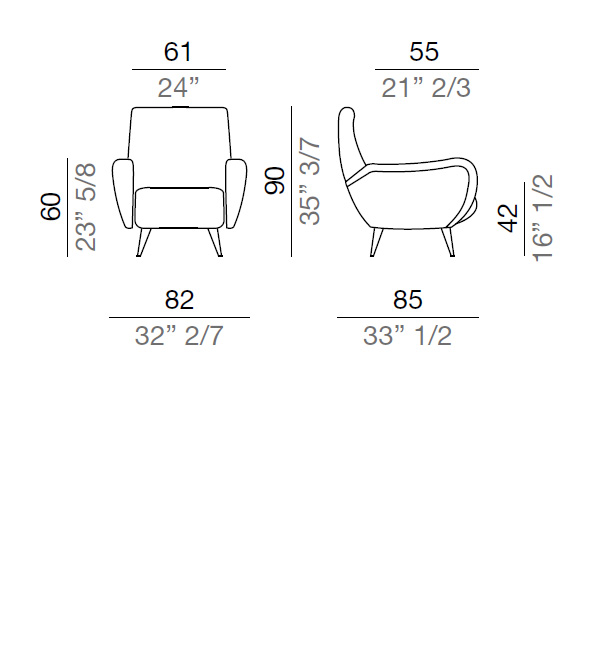 Mussi 50 Armchair 82 cm - P82