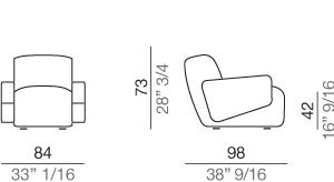 Mussi Flow poltrona 84 cm - P84